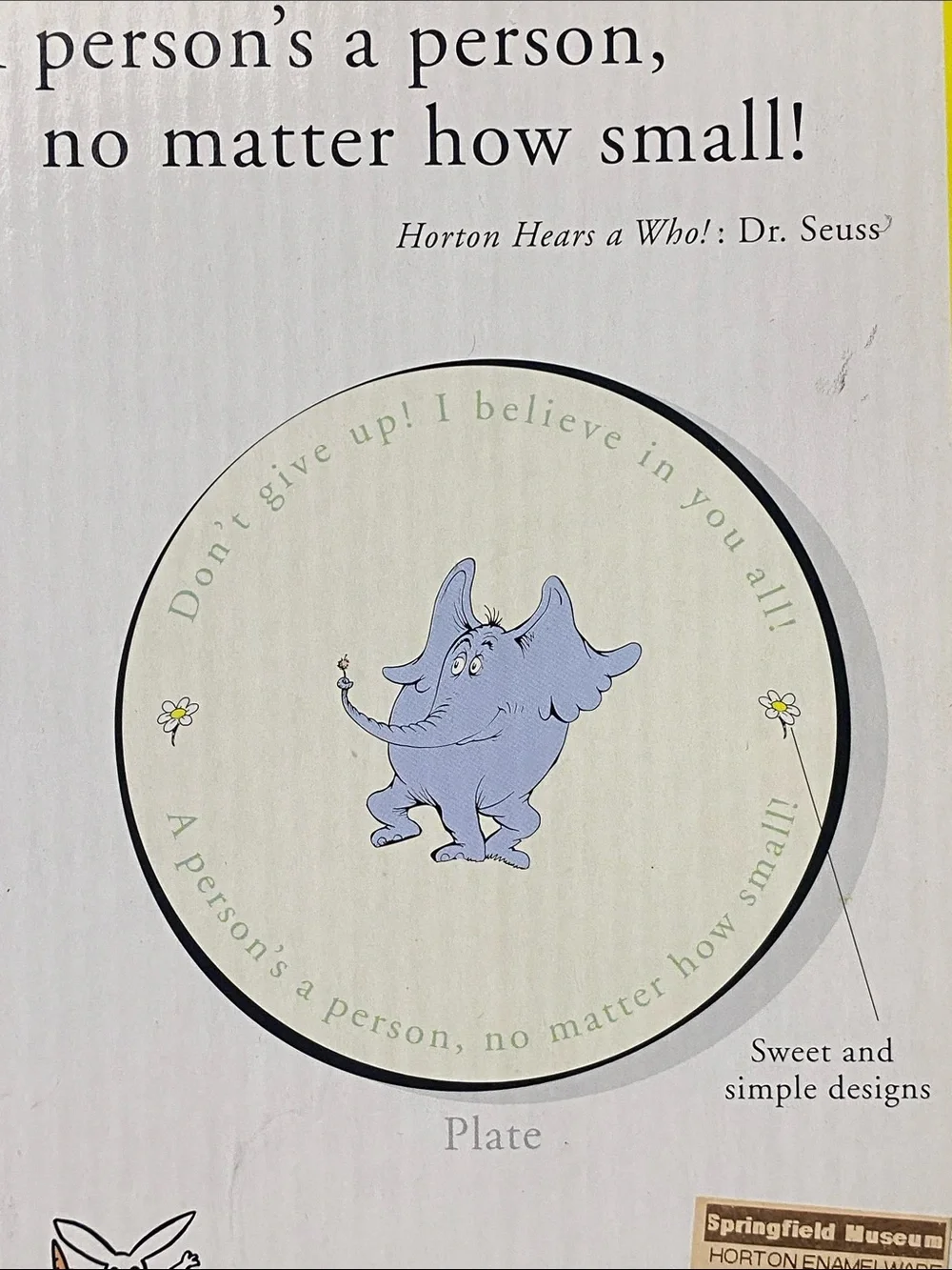 Dr. Seuss Horton Hears a Who Enamelware Cup Bowl & Plate Set toddler kids set